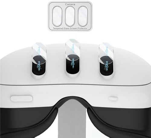 Szaerfa VR-Headset Gehärtetes Glas Schutzfolie für Meta Quest 3,VR Kamera Objektiv Schutzfolie,Anti-Drop Starker Schutz VR Gaming Zubehör