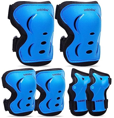 Inkidio Knieschützer für Kinder Schutzausrüstungs-Set mit Knieschonern, Ellbogenschonern Handgelenkschützern ideal für Mädchen Jungen beim Skaten, Skateboarden, Rollerfahren oder Radfahren