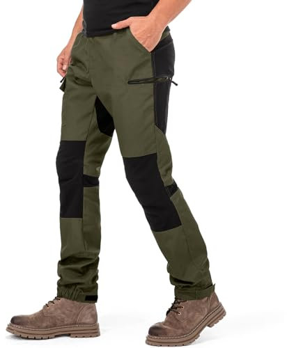 yeyity Wanderhose Herren Outdoor Hosen Robust Atmungsaktiv Langlebig Taktische Hose Arbeitshosen Männer zum Outdoor-Aktivitäten und Außenarbeiten(9925,Amy Grün,M)