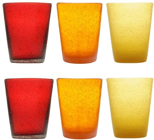 Memento Set 6 bicchieri acqua in pasta di vetro 300cc (PopArt)