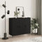 FENLAX Sideboard Kommode Wohnzimmer Sideboard Flur Komodenschrank Für Schlafzimmer Tahta Aparador Beistellschrank 90x34x80 cm Schwarz