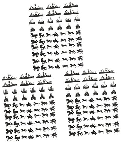 ABOOFAN 180pcs Cartoon Castle Fairy Unicorn Cards Mason Jar Decal Lantern Jar Decor Diy Cards Wedding Decorations Unicorn Party Favors