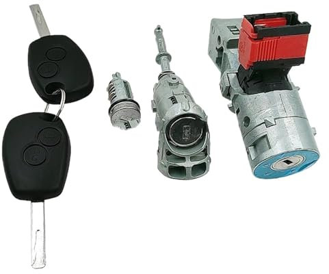 ESOTO Cylindre complet avec interrupteur d'allumage, serrure de porte avec 2 clés, adapté à Renault Kangoo II 2008- Master III 806012544R, 7701208408 8200214168