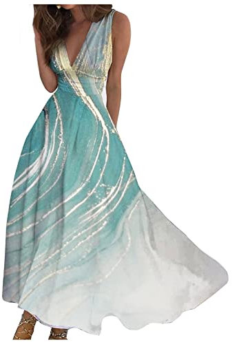 Robe Fluide De Soirée Longue - Robe Femme Ete Mi-Longue - Plage, Violette, Blanche Dentelle, Fleurie, Vert - Taille M