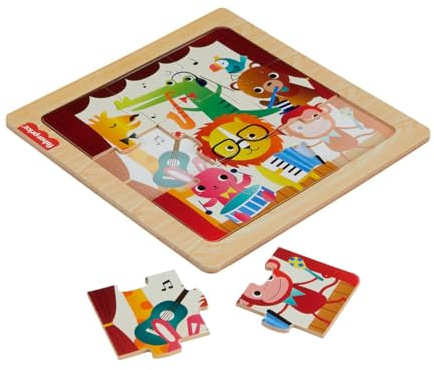 Fisher-Price Mini-Holzpuzzle enthält 1 Puzzle mit 9 einfach zu verbindenden Teilen.