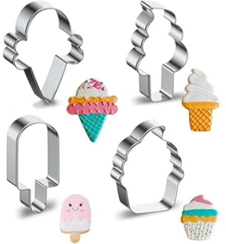 wotoy Eiscreme-Ausstechformen-Set für Eis am Stiel, 4 Stück