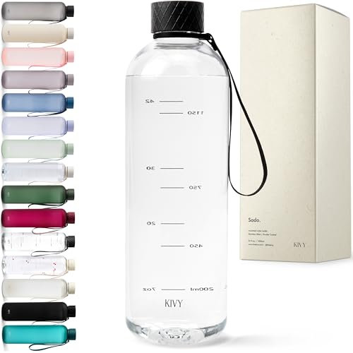 KIVY Tritan-Wasserflasche 1,5 Liter - Kohlensäure geeignet & Auslaufsicher - Für Sport, Schule & Büro - Trinkflasche 1,5 Liter - Sport Trinkflasche Gym - Wasserflasche Sprudel geeignet