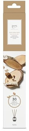 ipuro Essentials Scented Stick Cedar Wood - Raumduftstäbchen mit warmen, holzigen und blumigen Noten - Duftstäbchen aus Holz ohne Flüssigkeit - nachhaltiger Raumerfrischer - Raumduft Sticks ohne Vase