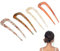 KICPUK 4 Pcs Französisch Haar Gabeln U Form Updo Haar Pins Clips 5 Zoll Klassisches Cellulose Acetat 2 Prong Bun Haar