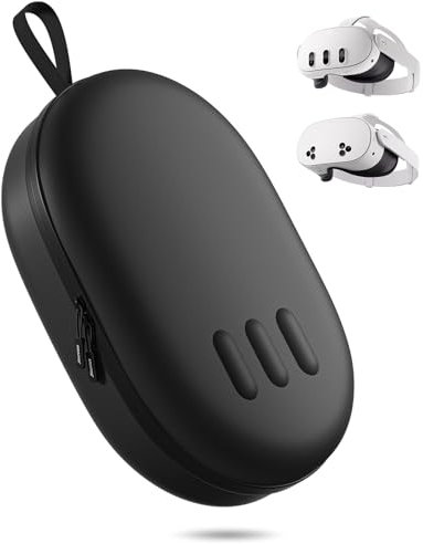 ZOZOVR Per Meta Quest 3 tasche, custodia rigida compatibile con Oculus Quest 3 auricolare con cinghia d'élite, controller e altri accessori, adatto per viaggi e conservazione della casa (nero-case)