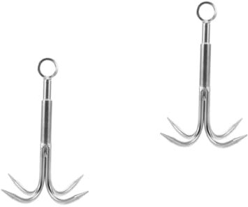 BESPORTBLE 2 Pezzi 4 Ami da Pesca in Acciaio Inossidabile Set 4 - Design per Acqua Dolce