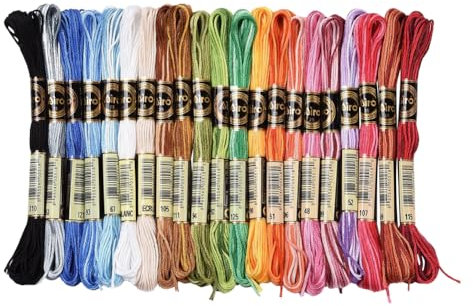 CABODYALS 21 matassa 168M 6 fili Filo Da Ricamo Variegato Punto Croce Fili Sfumati Colore Braccialetto Dells'Amicizia Filo per La Creazione di Gioielli Braccialetto Maglia Cucito Artigianato Forniture