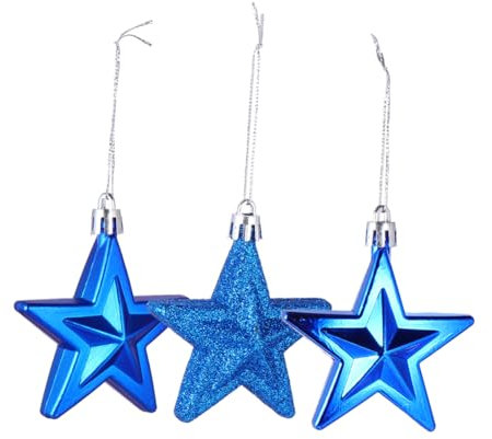 PRETYZOOM Weihnachtsbaum Stern Dekorationen Plastikstern Ornamente Und Glitzer Ideal Für Weihnachtsbaum Deko Und Festliche Anlässe