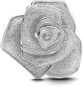 TCZNAF Fiore di Rosa Ciondolo Charm Pendant Compatibile Per Europei Bracciali Regali Charms da Donna Festa della mamma San Valentino