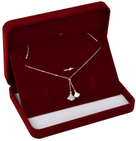 Wisebom Samt Groß Halsketten Box, Geschenkboxen Set Reise Schmuck Organizer Samt Schmuckschatulle für Schmuck Halskette Ohrring Ring Hochzeit Schmuck Lagerung