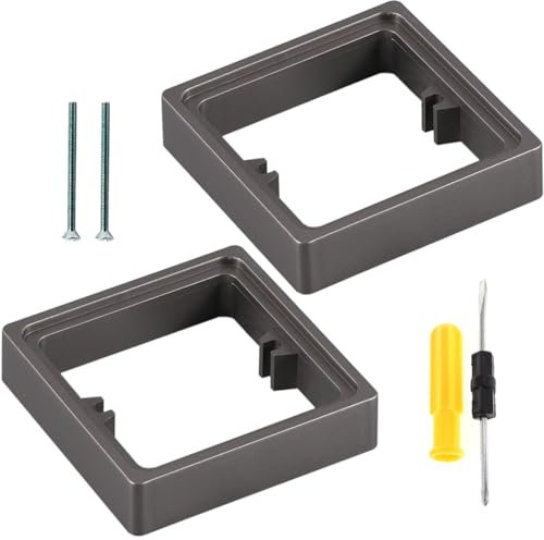 Acmerota Espaciador Cuadrado de 1Toma 0.78IN/20MM Espaciador Cuadrado de Superficie de Caja Marco Espaciador Gris Placa de Caja Enchufe Simple Interruptor de Luz Envolvente Enchufe Simple Paquete de 2