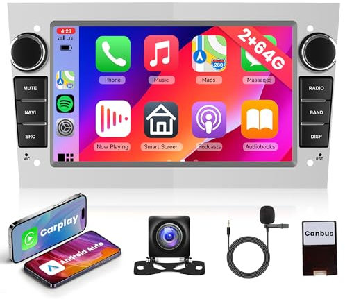 2G 64G for Astra Vauxhall Corsa Vivaro Meriva Zafira Android Car Radio Stereo with Wireless Carplay Android Auto, Rimoody 7 Inch Touch Screen Car Radio GPS WiFi FM RDS Radio Bluetooth Reverse Camera