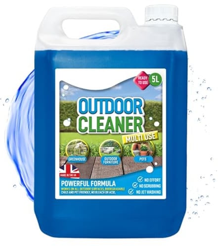 5 Litre Multi Purpose Ready To Use Outdoor Cleaner Effectively Refresh Paths, Patios, Driveways, Greenhouses, Flowerpots, & Various Surfaces