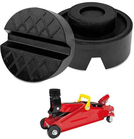 Legpador 2 Piezas Almohadilla de Goma para Gato de Coche, Taco de Goma para Gato Hidráulico, Almohadillas para Coche, Tope Hidraulico, Bloque Ranurado para Jack Pad