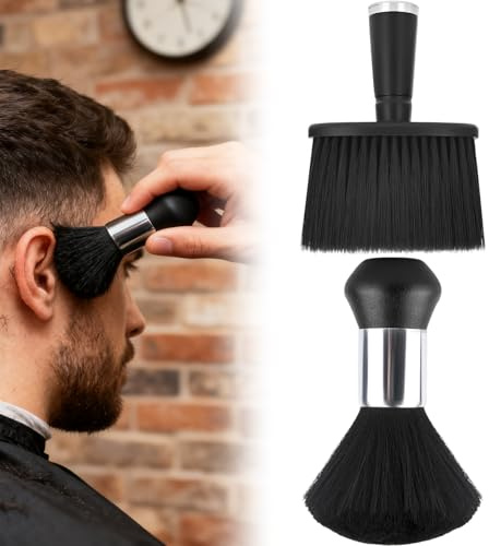 Professional 2-Piece Neck Duster Brush Set for Barbers - Soft Bristles for Gentle Hair Removal and Cleaning