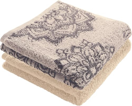 Erwin Müller Duschtuch Bühl 2er-Pack beige Größe 70x140 cm - besonders flauschig, voluminös, äußerst saugfähig