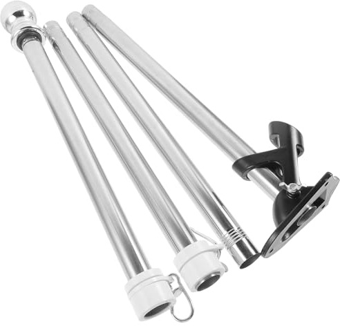 WRITWAA 1,5m Edelstahl Fahnenmast Satz Mit Bodenhalterung Für Garten Und Terrasse Glatt Polierter Metall Flaggenständer Wetterbeständig Und Rostfrei Outdoor Flaggenmast Für Balkon Und Hof
