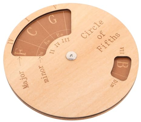 Hoement Quintenzirkel Gitarrenakkordrad für Gitarre und Klavier mit Physischer Bedienung und Stabilem Design für Gruppenunterricht und Klassenzimmerpraxis Beige