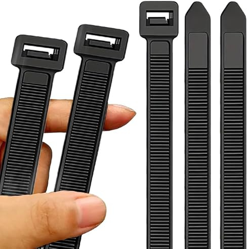 Caiery Extra Large Cable Ties 12mm X 500mm(1.2cmx50cm), Tensile Strength with 260 lbs, Heavy Duty Tie Wraps, Premium Zip Ties, Nylon Cable Zip Ties, Black, 50PCS, 19.7 inch x0.47 inch