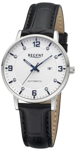 REGENT Automatik Damenuhr, Edelstahl, Zifferblatt Silber, 5Bar, ⌀34mm F-1668