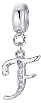 Buchstaben-Anhänger aus 925er-Sterlingsilber, für Pandora-Armbänder