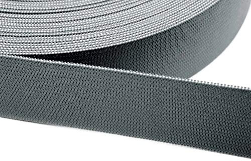 Jajasio Gummiband zum Nähen 30mm Breit in 20 Farben 19 - Mittelgrau 25 Meter