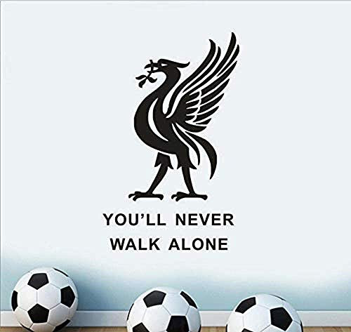 Brillint Yy Liverpool Football Club Wall Sticker You Ll Never Walk Alone Inspiration Quote Wall Poster Soccer Player Wall Decals Gift 42X71Cm