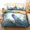 Chinesischer Nationalstil Pfau Blume Vogel Feder Bettbezug und Kissenbezug Bettwäsche Set Weiß Rot Blau Schwarz Pfau-Druck-Steppdecke Mit (Stil 3, Bettbezug 135x200 cm + 1 Kissenbezug 80x80 cm)