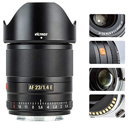 VILTROX 23mm F1.4 APS-C Obiettivo Messa a fuoco automatica per Sony E Mount Lenses Lenti per fotocamere standard compatibile con Sony A6500 A6300 A6100 A9 A7RⅣ A7RⅢ A7Ⅲ A7RⅡ A7Ⅱ A7S A7R