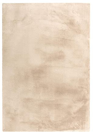 Arte Espina Teppich Hochflor - 80x150 cm - Creme - Einfarbig - Flauschig - Wohnzimmer-Teppiche