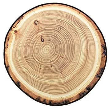 KRIPINC Teppich Holzoptik 3D Vintage, Teppich Rund 120 Kurzflor Jahresringmuster für Wohnzimmer, Schlafzimmer, Kinderzimmer (120x120cm, Stil B)