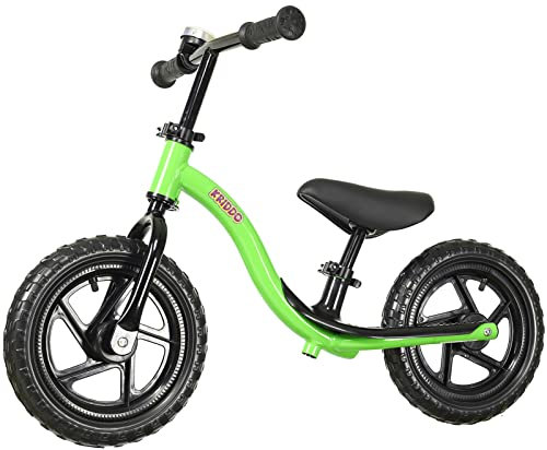 KRIDDO Kinder Laufrad ab 2 Jahre, Lauflernrad ab 18 Monaten bis 5 Jahren, interaktives Balance-Fahrrad mit Fußstütze und Lenker, Geschenk für Jungen und Mädchen zum Geburtstag, Baby Spielzeug, Grün