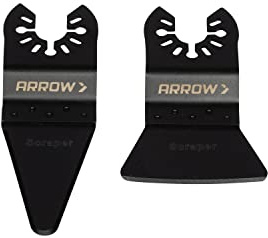 Arrow OSCSCPK-2A General Purpose Scraping Blade Kit for Oscillating Multitools, Includes 2 Scrapers for Removal of Paint, Caulk, Adhesives, and Sealants