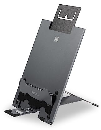 BakkerElkhuizen ErgoQ Hybrid Pro Combination Tablet/Laptop Stand Featuring 10 Tablet Height Adjustments/5 Laptop Height Adjustments, Lightweight Aluminium - Dark Grey