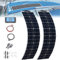 Panel solar monocristalino Flexible 400W 800W Kit de sistema solar Módulo fotovoltaico Celda 40A Controlador Conector fotovoltaico para el hogar,RV,caravana,barco y otro cargador de batería,2x200W