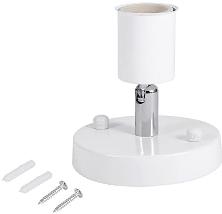 1Pc E27 Light Socket Modern Ceiling Light Lamp Bulb Holder Socket 180° Rotating with 2 Screws for E27 Screw Type Light Bulbs Home Office Lighting(White)