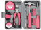 Hi-Spec 24-teiliges Werkzeug-Set, allgemeines Haushaltswerkzeug-Set mit Kunststoff-Werkzeugkasten, Aufbewahrungskoffer, rosa für Frauen, enthält alle wichtigen Dinge, Uni, Wohnung, Zimmer
