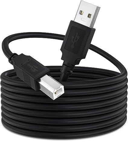 Qxcynsef USB 2.0 Printer Cable,2.0 High Speed Printer Cable Type A Male to B Male USB A to B Cable (Black, 10M)