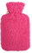 Premium Wärmflasche 2 Liter Naturgummi mit kuschligem Teddy Bezug mit extra Innenfutter und Reißverschluss, Bettflasche, Wärmeflasche - BS1970:2012 zertifiziert - neues Modell (Pink)
