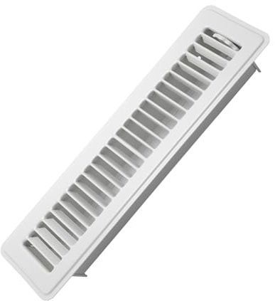 Howeall 2 x 12 Floor Register - Heavy Duty Steel Walkable Floor Vents - Easy Adjust Air Supply Lever - Vent Covers for Home (White), HWFR421