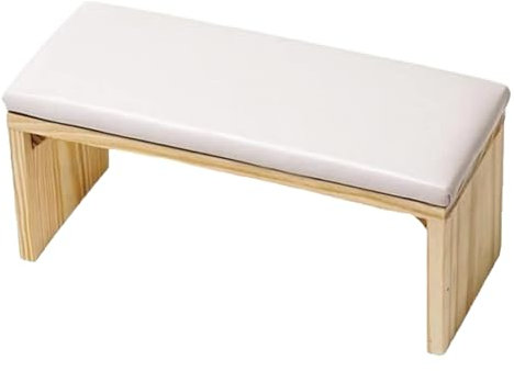 Bohue Nail Arm Rest Wooden Manicure Hand Pillow Comfortable Nail Hand Cushion Nail Tools Professional Hand Pad for Nail Salon (White)