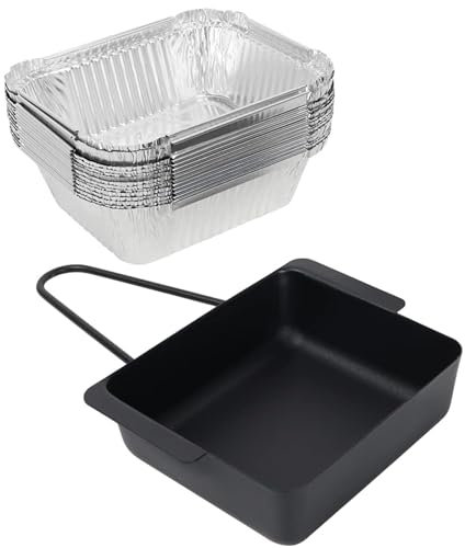 BBQration Universal Grease Pan for Nexgrill 720-0830X 720-0830H 720-0888 720-0888S 720-0896B 720-0896 Cuisinart CGG-7400, Grease Catcher with 15-Pack Aluminum Drip Liner for Nexgrill Replacement Parts