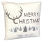 heimtexland ® Dekokissen Weihnachten Deko Kissen Soft Velour Kissenhülle 40x40 Natur Tannen Typ652 Hirsch Geweih