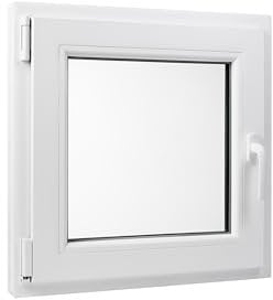 Kunststoff Fenster Dreh/Kipp 50 cm x 50 cm Anschlagrichtung Links inklusive Fenstergriff