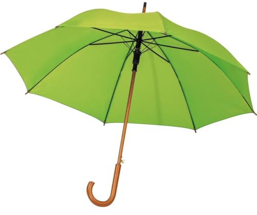Automatik-Regenschirm mit Holzgriff / Farbe: hellgrün